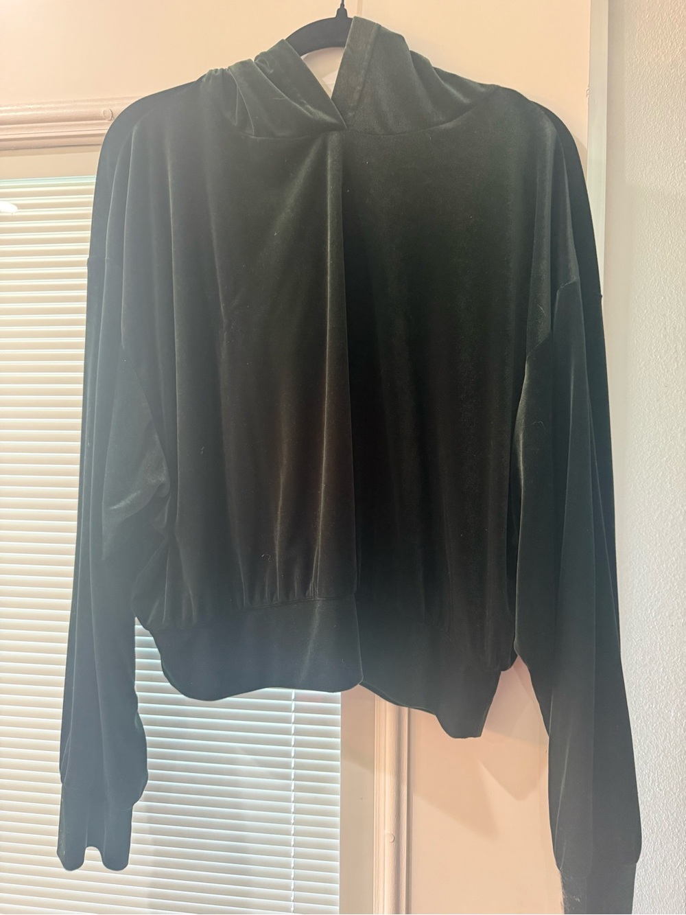 Express Velvet Hooded Jacket - Dark Green